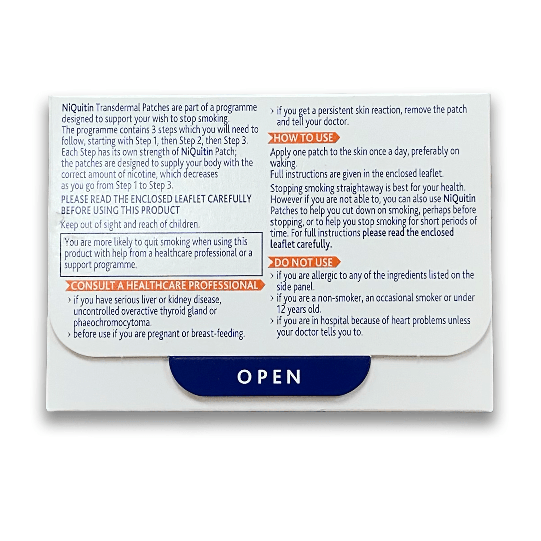 NiQuitin Transdermal Nicotine Patches - Rightangled