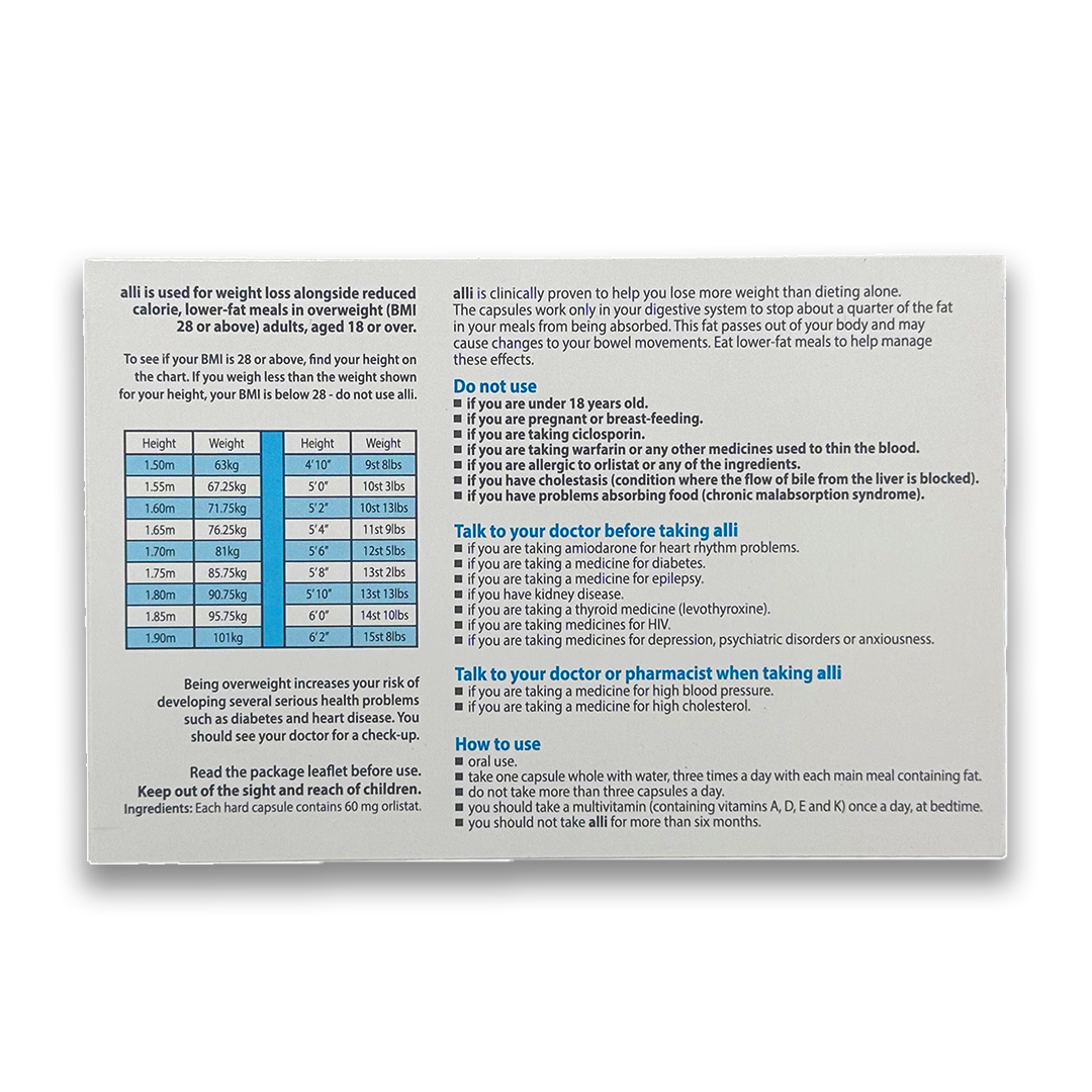 Alli 60mg Capsules - Rightangled