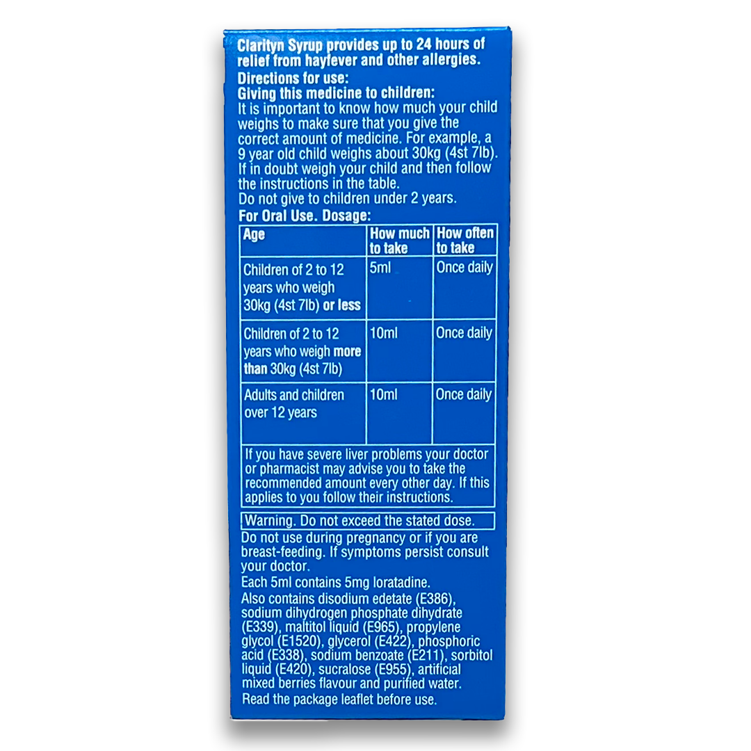 Clarityn Children's Allergy 1mg/ml Berry Syrup - Rightangled