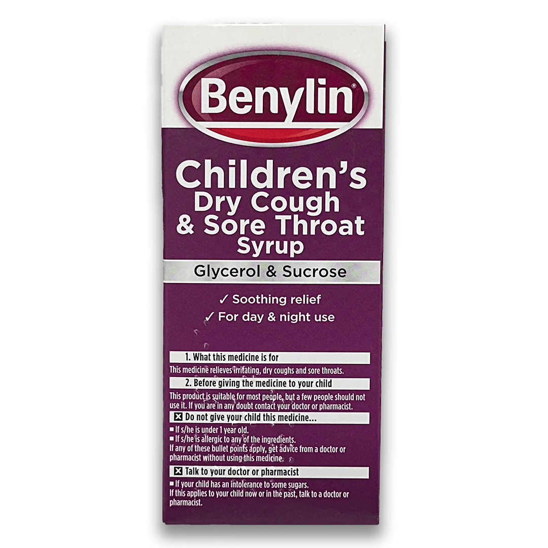 Benylin Children's Dry Cough & Sore Throat Syrup - Rightangled
