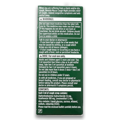 Benylin Mucus Cough Night Syrup - Rightangled