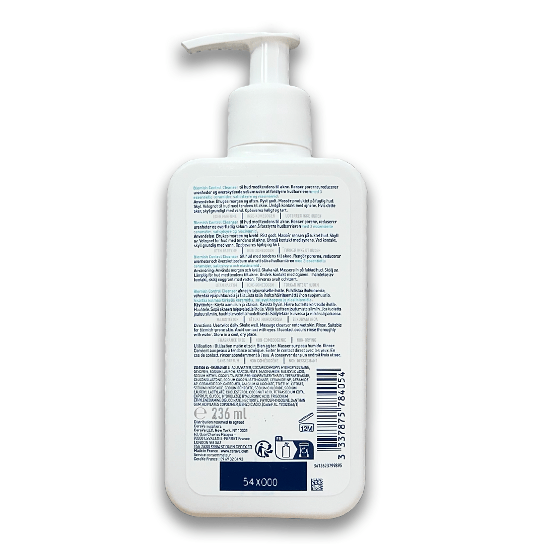 CeraVe Blemish Control Face Cleanser with 2% Salicylic Acid & Niacinamide - Rightangled