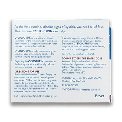 Cystopurin 3g Granules for Oral Solution(Cystitis Relief) - Rightangled