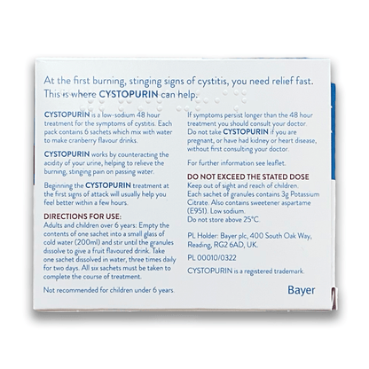 Cystopurin 3g Granules for Oral Solution(Cystitis Relief) - Rightangled
