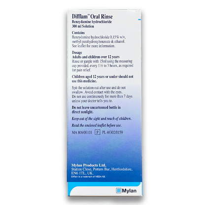 Difflam Oral Rinse 0.15% Solution - Rightangled