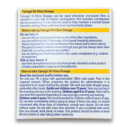 Fybogel Hi - Fibre Orange Pack of 10 - Rightangled