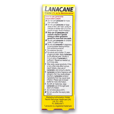 Lanacane 3% Benzocaine Cream - Rightangled