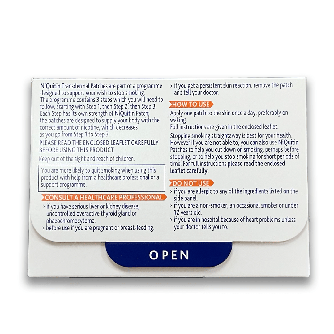 NiQuitin Transdermal Nicotine Patches - Rightangled