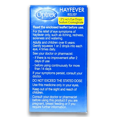 Optrex 2% Hayfever Relief Drops - Rightangled