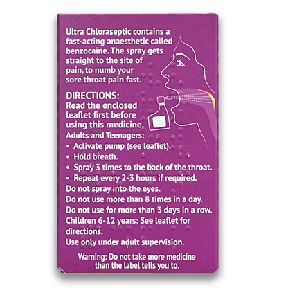 Ultra Chloraseptic Blackcurrant Throat Spray - Rightangled