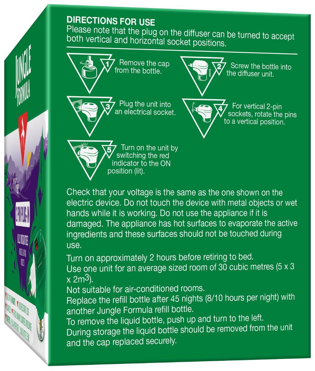 Jungle Formula 2 pin plug - in - Rightangled