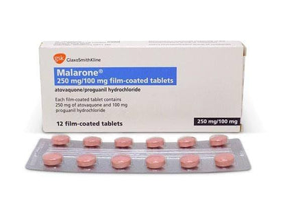 Malarone 250mg/100mg tablets - Rightangled